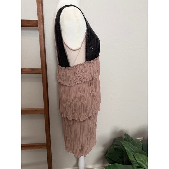 BCBGmaxazria Averil Nude Combo Black
Sequin Sleeveless Mini Dress- size small - Picture 5 of 8
